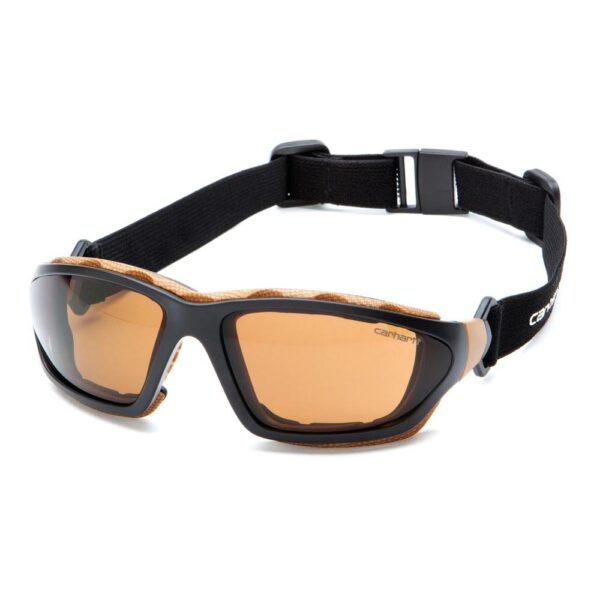 Pyramex Carhartt Carthage Shooting Glasses Black and Tan with Bronze Anti-Fog Lens - Precision Shot Firearms