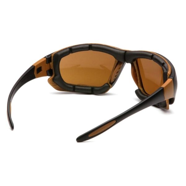 Pyramex Carhartt Carthage Shooting Glasses Black and Tan with Bronze Anti-Fog Lens - Precision Shot Firearms