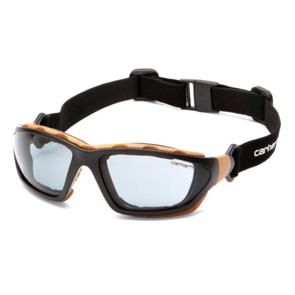 Pyramex Carhartt Carthage Shooting Glasses Black and Tan with Grey Anti-Fog Lens - Precision Shot Firearms