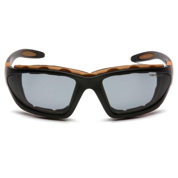 Pyramex Carhartt Carthage Shooting Glasses Black and Tan with Grey Anti-Fog Lens - Precision Shot Firearms