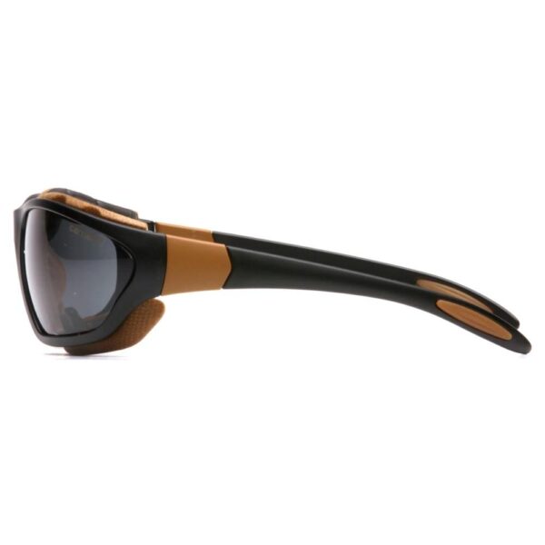 Pyramex Carhartt Carthage Shooting Glasses Black and Tan with Grey Anti-Fog Lens - Precision Shot Firearms