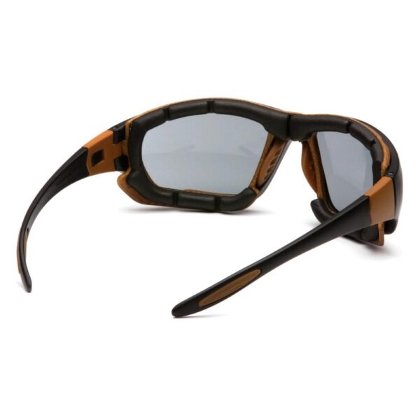 Pyramex Carhartt Carthage Shooting Glasses Black and Tan with Grey Anti-Fog Lens - Precision Shot Firearms