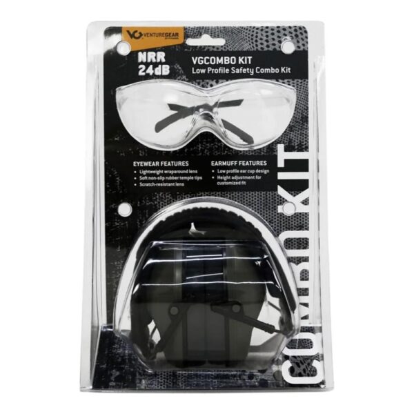 Pyramex Low Profile Combo Kit Passive Pink Ear Muff 24dB Clear Shooting Glasses Clear with Clear Lens - Precision Shot Firearms