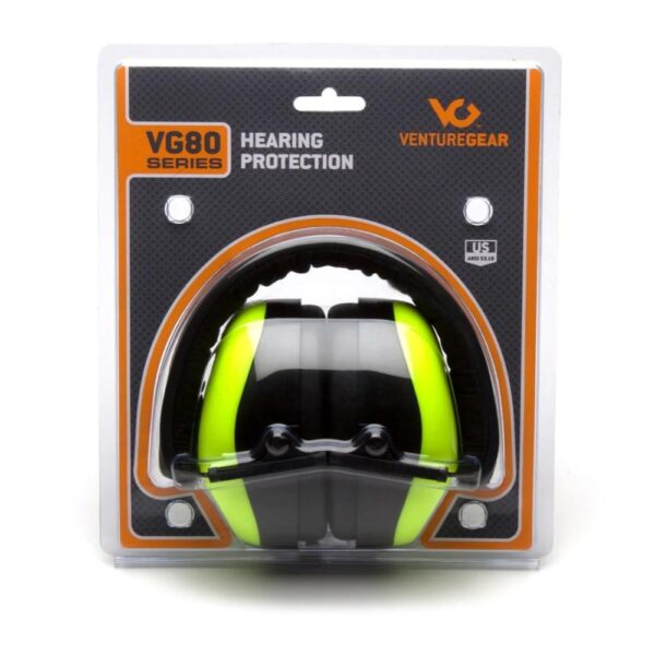 Pyramex Venture Gear VG80 Series Passive Earmuff 25dB Lime - Precision Shot Firearms
