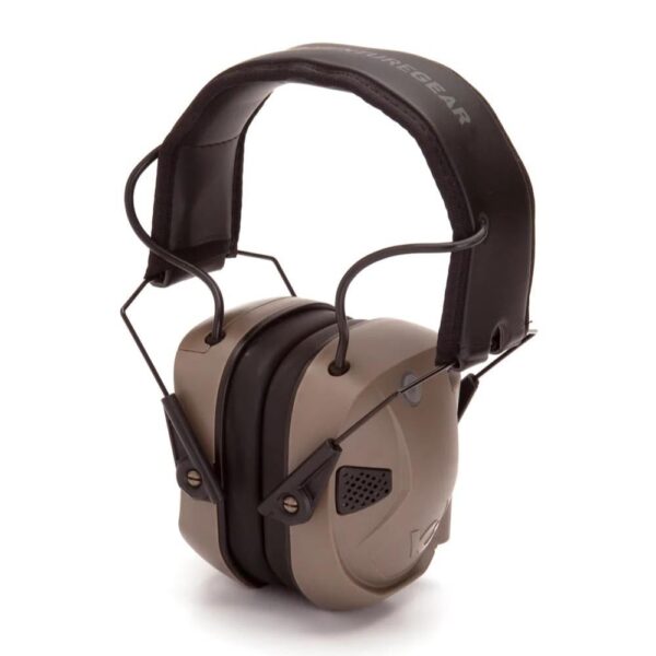Pyramex Amp BT Electronic Earmuff 26dB Tan with Bluetooth - Precision Shot Firearms