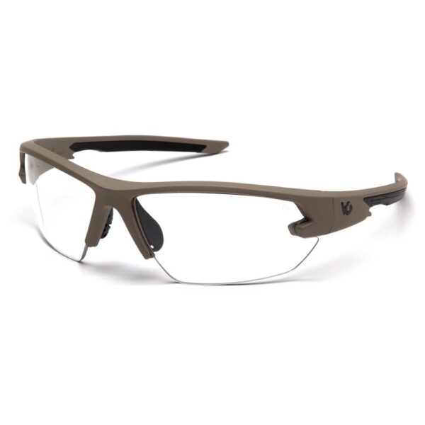Pyramex Venture Gear Semtex 2.0 Shooting Glasses Tan Frame with Clear Anti-Fog Lens - Precision Shot Firearms