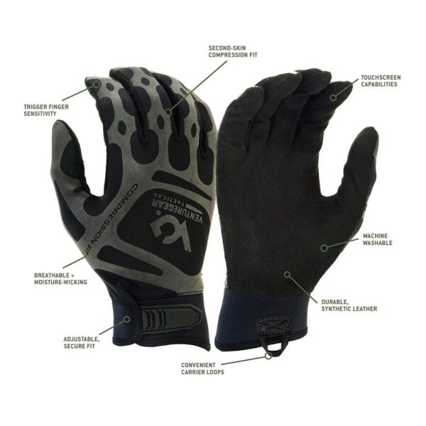 Venture Gear Tactical Compression Fit Training Gloves Black XL - Precision Shot Firearms