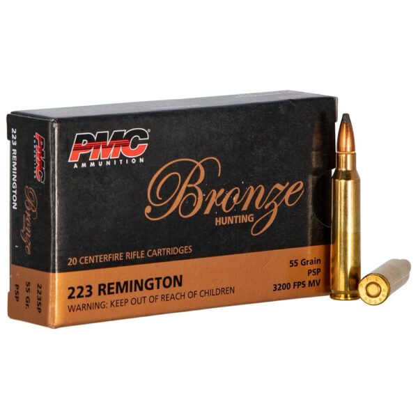 PMC Bronze Hunting Rifle Ammunition .223 Rem 55 gr SP 3200 fps(16") 20/ct - Precision Shot Firearms