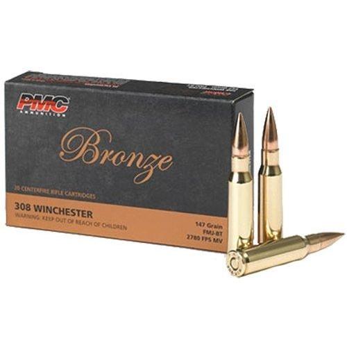 PMC Bronze Rifle Ammunition .308 Win 147 gr FMJBT 2780 fps 20/ct - Precision Shot Firearms