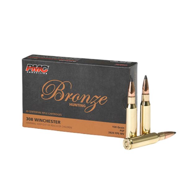 PMC Bronze Rifle Ammunition .308 Win 150gr PSP 2820 fps 20/ct - Precision Shot Firearms