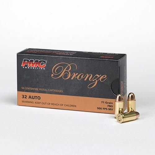 PMC Bronze Handgun Ammunition .32 ACP 71 gr. FMJ 900 fps 50/ct - Precision Shot Firearms