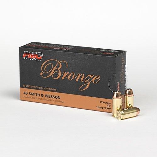 PMC Bronze Handgun Ammunition .40 S&W 165 gr JHP 1040 fps 50/ct - Precision Shot Firearms