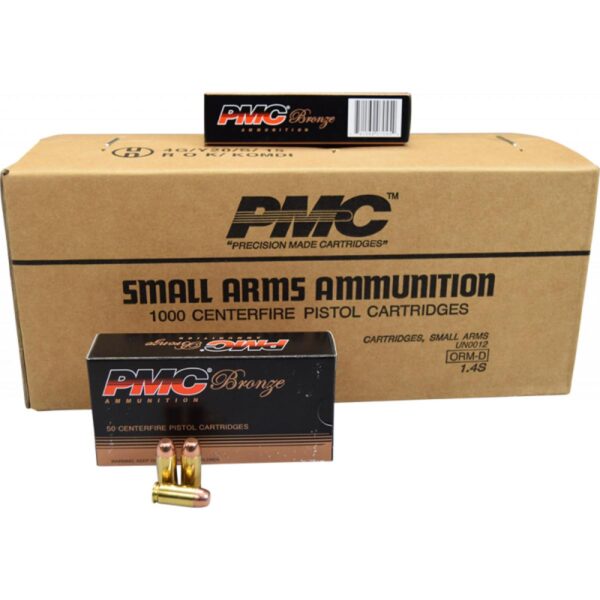 PMC Bronze 40 S&W Handgun Ammunition 180 gr FMJ 985 fps 1000/case (20 Boxes of 50) - Precision Shot Firearms