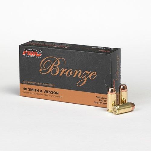 PMC Bronze 40 S&W Handgun Ammunition 180 gr FMJ 985 fps 50/ct - Precision Shot Firearms