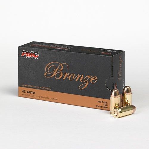 PMC Bronze Handgun Ammunition .45 ACP 230 gr. FMJ 830 fps 50/ct - Precision Shot Firearms