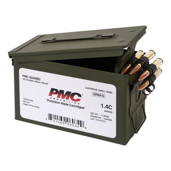 PMC Linked Bronze Rifle Ammunition .50 BMG 660 gr FMJBT 100/ct (M2A1 Box) - Precision Shot Firearms
