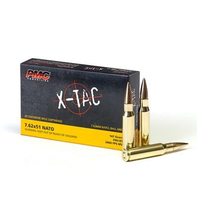 PMC X-Tac Rifle Ammunition .308 Win (7.62x51) 147gr FMJ-BT 2800 fps 20/ct - Precision Shot Firearms