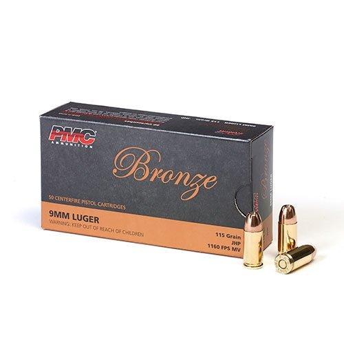 PMC Bronze Handgun Ammunition 9mm Luger 115 gr. JHP 1160 fps 50/ct - Precision Shot Firearms
