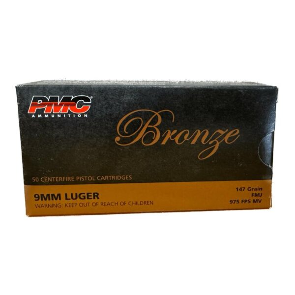 PMC Bronze Handgun Ammunition 9mm Luger 147gr FMJ 975 fps 50/ct - Precision Shot Firearms