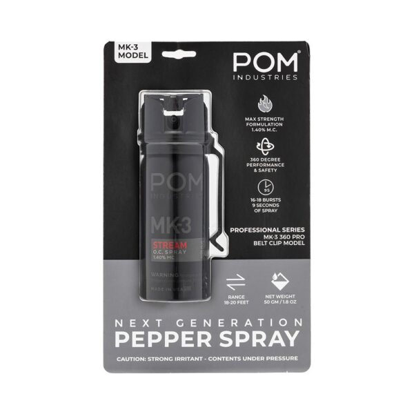 POM Pepper Spray MK3 Professional Model Black 2 oz - Precision Shot Firearms