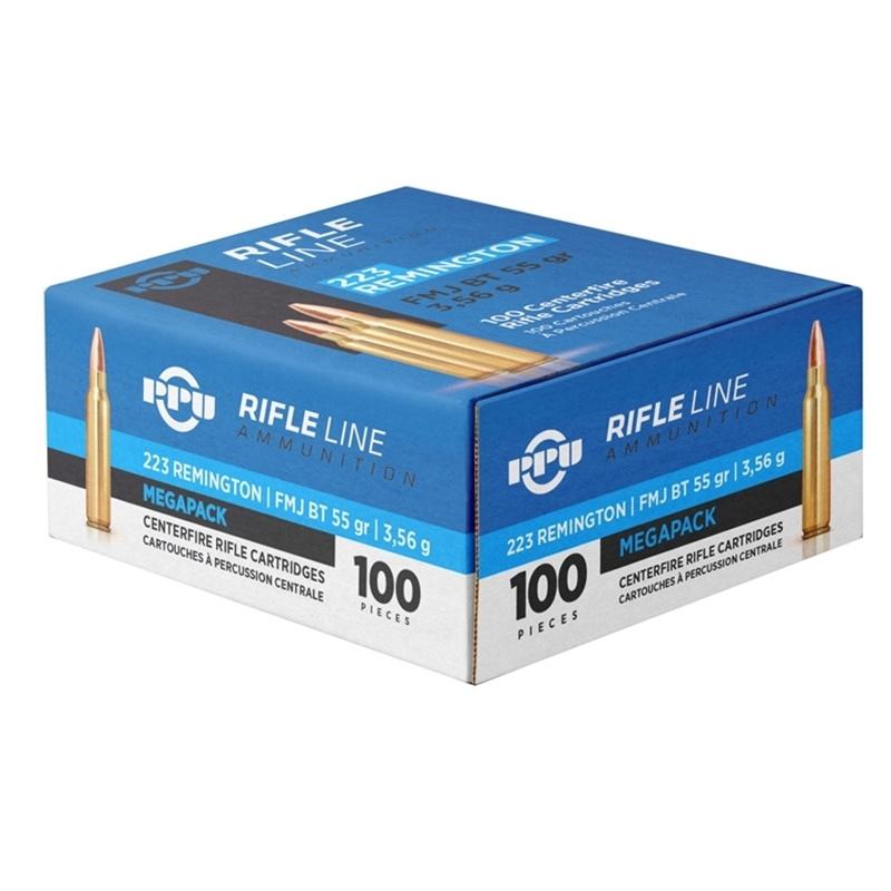 PPU Rifle Ammunition Megapack 223 Remington 55gr FMJBT 3240 fps 100/ct - Precision Shot Firearms