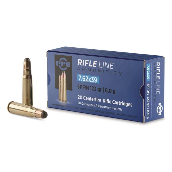 PPU Rifle Ammunition 7.62x39 123gr PSP 2350 fps 20/ct - Precision Shot Firearms