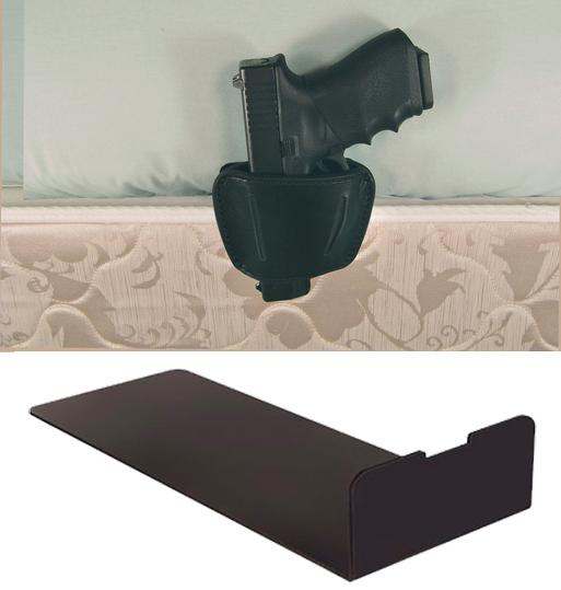 Bedside Gun Bracket with BLACK 035 Concealed Carry Holster LARGE - Precision Shot Firearms