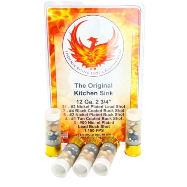 Phoenix Rising "Kitchen Sink" - Multiple Buckshot Size Shotshells 12ga 2-3/4" 1150fps 3/ct - Precision Shot Firearms