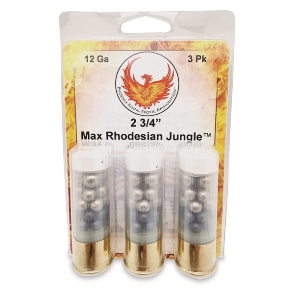 Reaper Defense Exotic Ammo Rhodesian Jungle Shotshells 12 ga 2-3/4" 1150 fps #4/#2/00 3/ct - Precision Shot Firearms