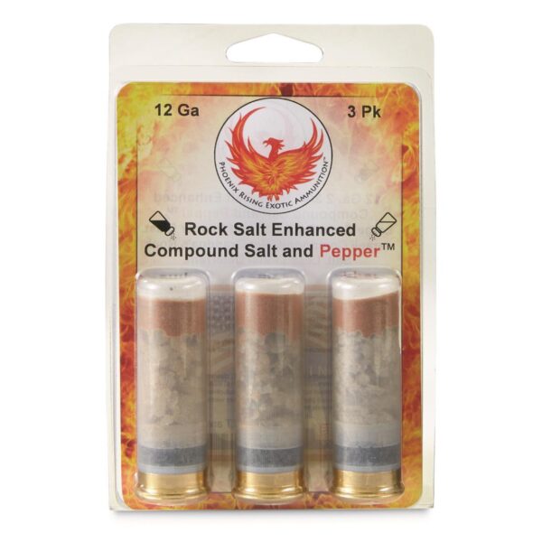Phoenix Rising Salt & Pepper Shotshells Rock Salt & Pepper Blast 12ga 2-3/4" Less Lethal 3/ct - Precision Shot Firearms