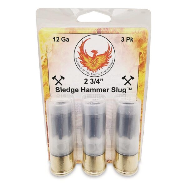 Phoenix Rising Sledge Hammer - Large HP Slug Shotshell 12ga 2-3/4" 685gr Slug 3/ct - Precision Shot Firearms