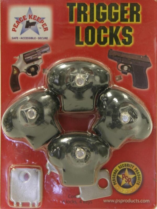 Bulls Eye Peace Keeper Plastic Keyed Trigger Lock - 4 Pack - Precision Shot Firearms