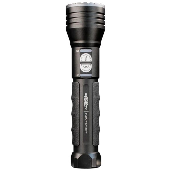 Police Security Flashlight Twin Power Long Throw LED Flashlight 450 Lumens Black - Precision Shot Firearms