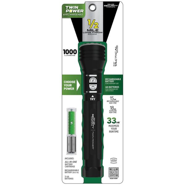 Police Security Flashlights Long Throw LED Flashlight 1000 Lumens Black - Precision Shot Firearms