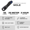 Police Security Flashlights Mole Flashlight 45 Lumens Black - Precision Shot Firearms