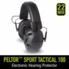 Peltor Sport Tactical 100 Electronic Ear Muffs 22dB Black - Precision Shot Firearms