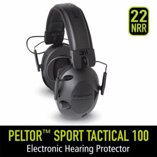 Peltor Sport Tactical 100 Electronic Ear Muffs 22dB Black - Precision Shot Firearms