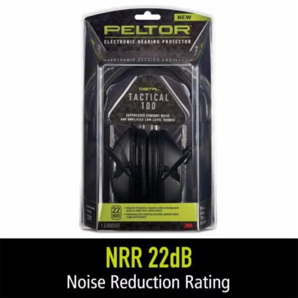 Peltor Sport Tactical 100 Electronic Ear Muffs 22dB Black - Precision Shot Firearms