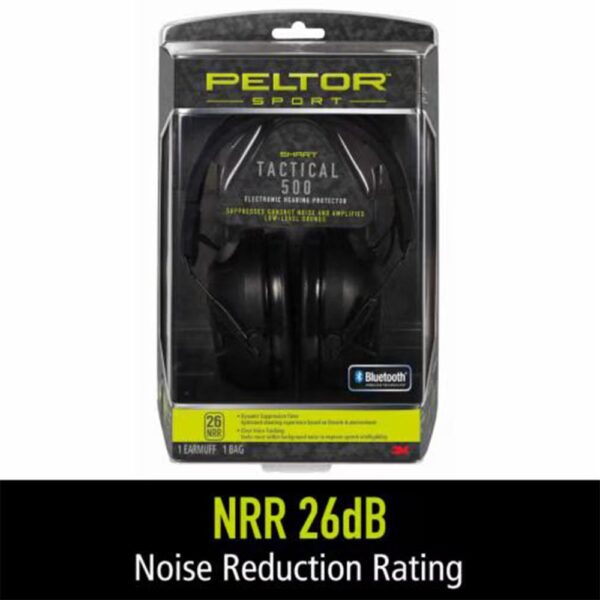 Peltor Sport Tactical 500 Electronic Ear Muffs 26dB Black - Precision Shot Firearms
