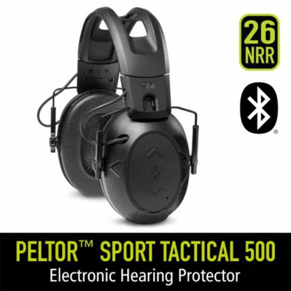 Peltor Sport Tactical 500 Electronic Ear Muffs 26dB Black - Precision Shot Firearms