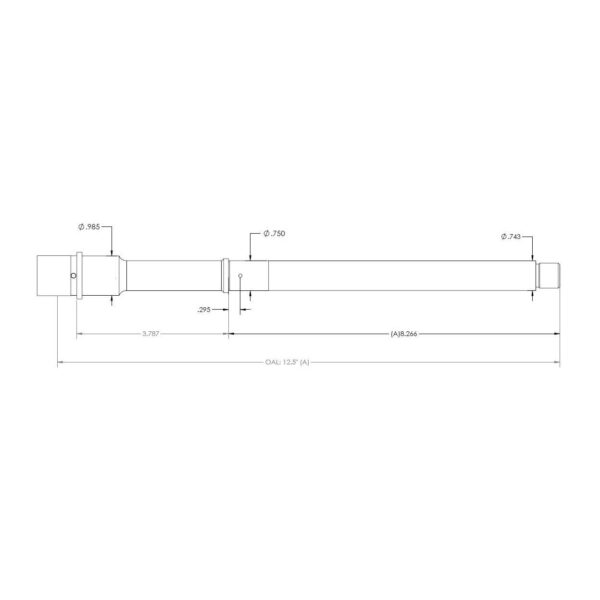 Proof Steel Drop in Barrel for Pistol Gas System AR-15 Compatible Firearms 300 BLK 12.5" 1:7 Twist 5/8-24 - Precision Shot Firearms