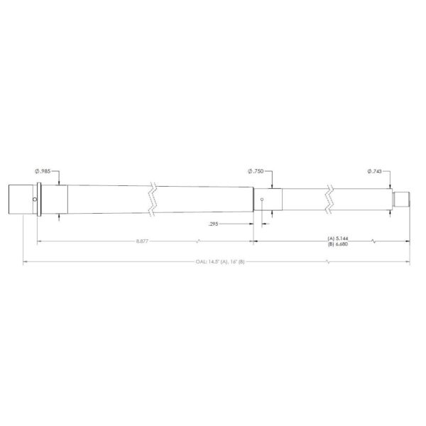 Proof Steel Drop in Barrel for Mid Gas System AR-15 Compatible Firearms 223 Wylde 16" 1:7 Twist 1/2-28 - Precision Shot Firearms