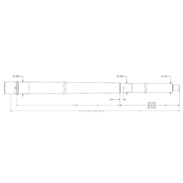 Proof Steel Drop in Barrel for Rifle Gas System AR-15 Compatible Firearms 6 ARC 16" 1:7.5 Twist 5/8-24 - Precision Shot Firearms