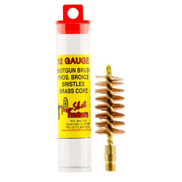 Pro-Shot Phosphorus Bronze Bristles/Brass Core Shotgun Bore Brush (5/16-27 Thread) 12 ga - Precision Shot Firearms