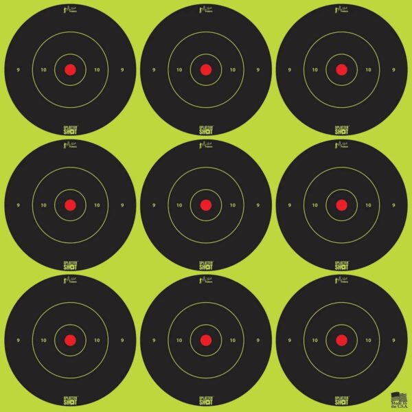 Pro-Shot 2" SplatterShot Green Bullseye Targets Peel and Stick 108/ct - Precision Shot Firearms