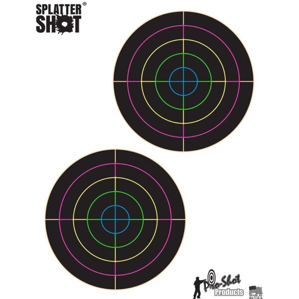 Pro-Shot 5" Multi-Color Bullseyes on 8.5" x 11" Tag Paper 10/ct - Precision Shot Firearms