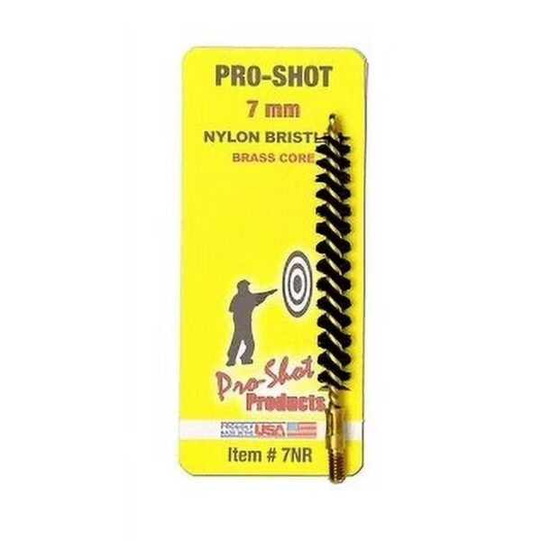 Pro-Shot Nylon Rifle Bore Brush with Brass Core 7mm - Precision Shot Firearms