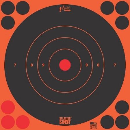 Pro-Shot Splatter Shot 8" Orange Bullseye Target 6/ct - Precision Shot Firearms