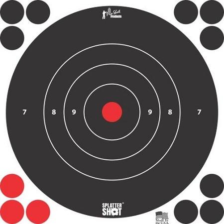 Pro-Shot Splatter Shot 8" White Bullseye Target 6/ct - Precision Shot Firearms