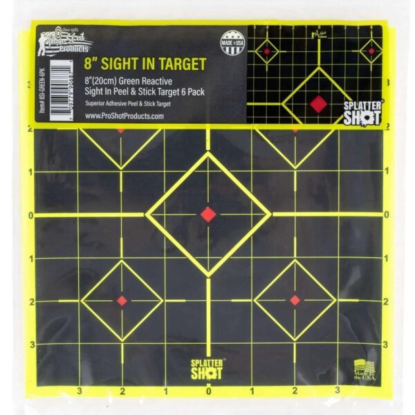 Pro-Shot SplatterShot 8" Green Sight-In Target Peel and Stick 6/rd - Precision Shot Firearms